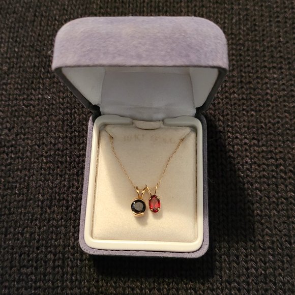 Jewelry - 10K Necklace with (2) 14K Pendants